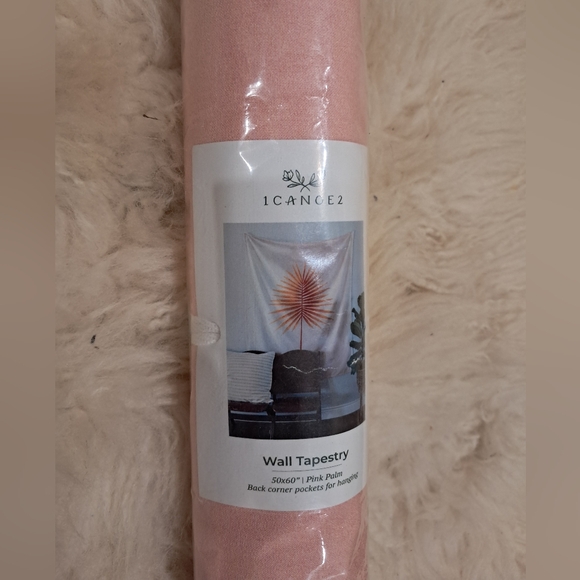 NWT Pink Palm Wall Tapestry - Picture 2 of 5